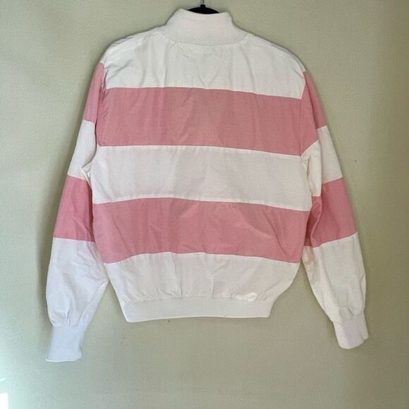 VTG Jammin Y2K Large Maui Logo Windbreaker Striped Pullover Retro Preppy Jacket - Picture 2 of 11